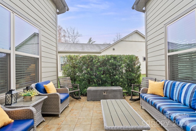 view of patio with an outdoor hangout area