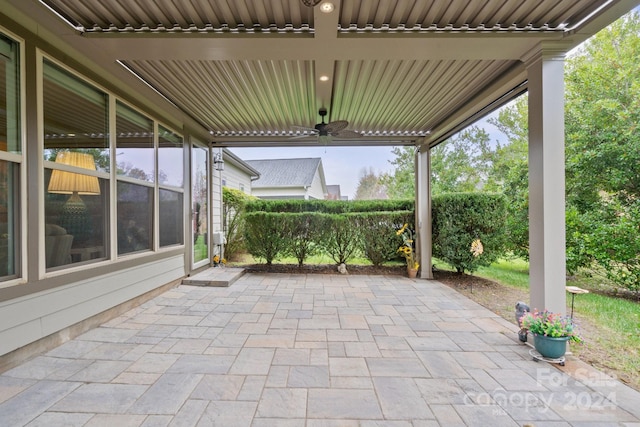 view of patio with ceiling fan