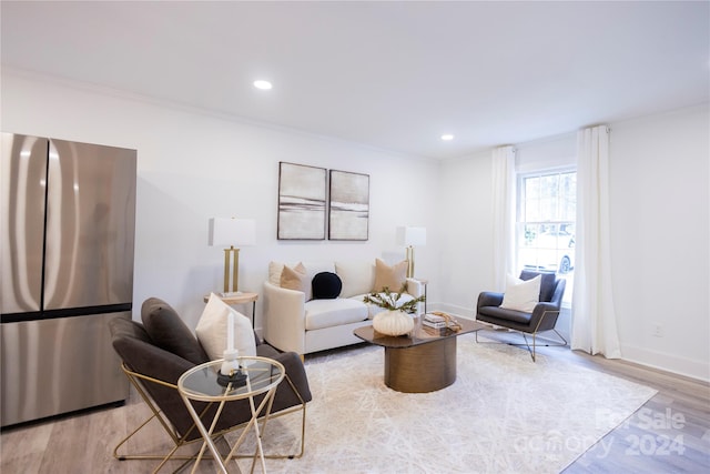 living room featuring light hardwood / wood-style floors