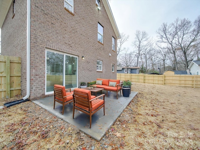 view of patio featuring outdoor lounge area