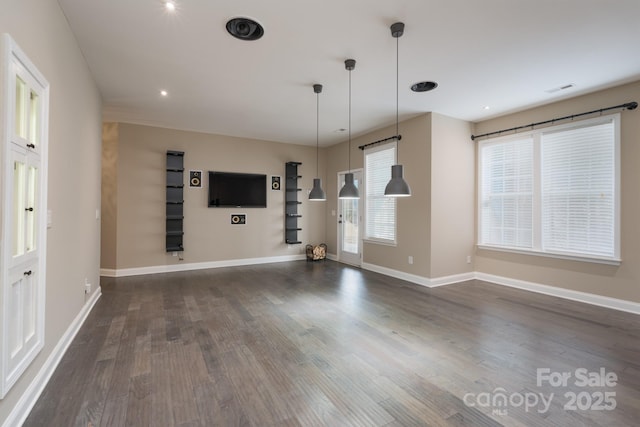 interior space featuring dark hardwood / wood-style flooring