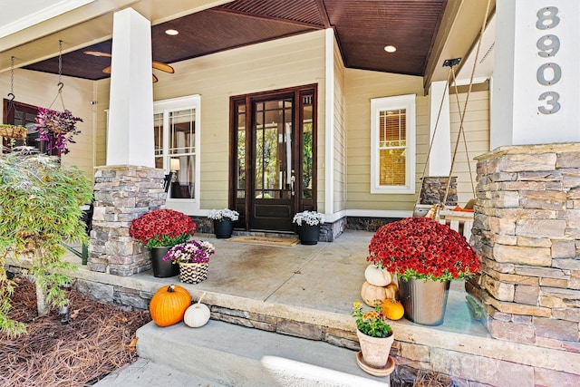 entrance to property with a porch