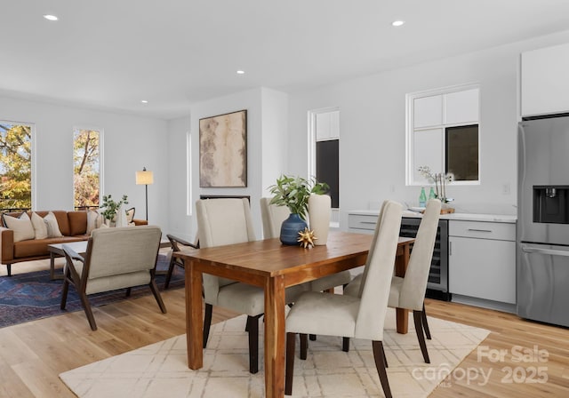 dining room featuring light hardwood / wood-style flooring