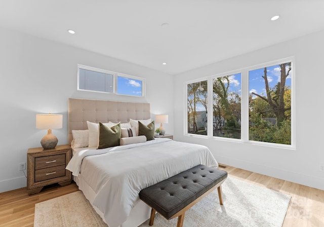 bedroom featuring light hardwood / wood-style floors