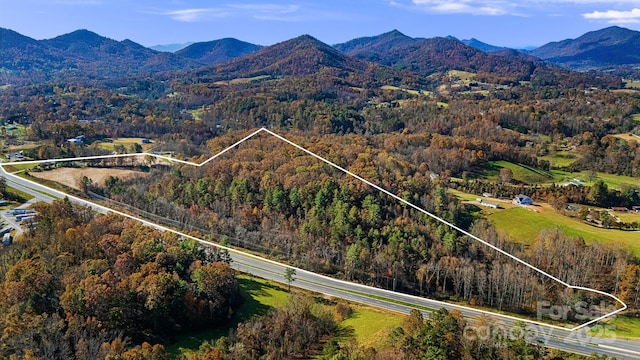 bird's eye view with a mountain view