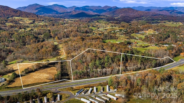 aerial view featuring a mountain view