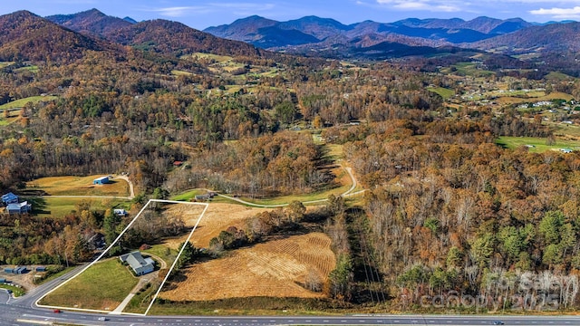 bird's eye view featuring a mountain view