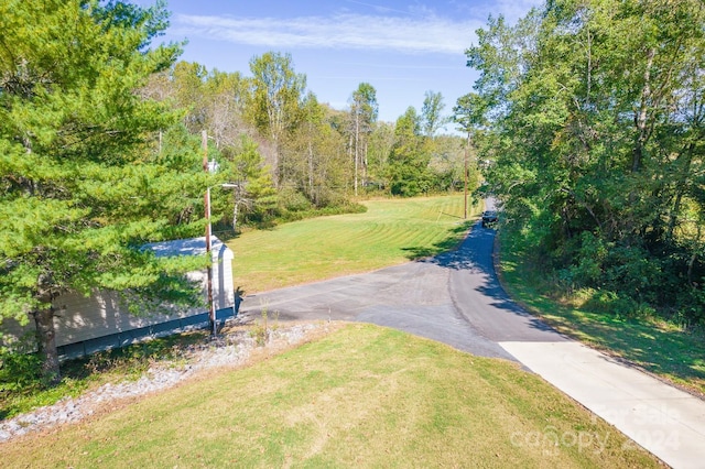 view of property's community with a yard