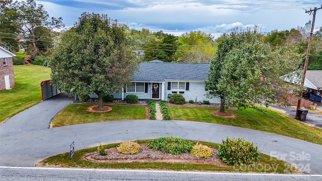 view of front of house with a front yard