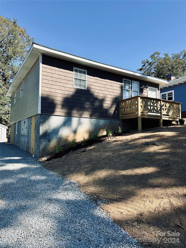 exterior space featuring a deck