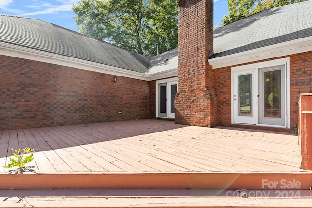 deck featuring french doors