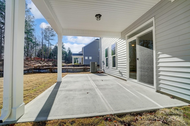 view of patio featuring central air condition unit