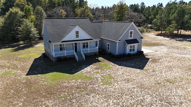 view of front facade featuring covered porch