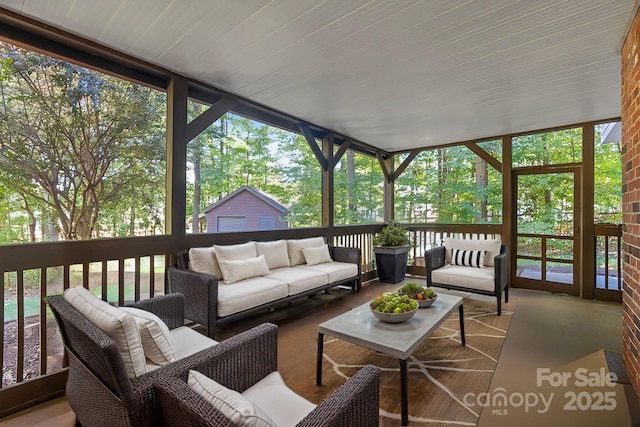 sunroom with a healthy amount of sunlight