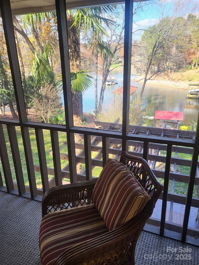 balcony with a water view