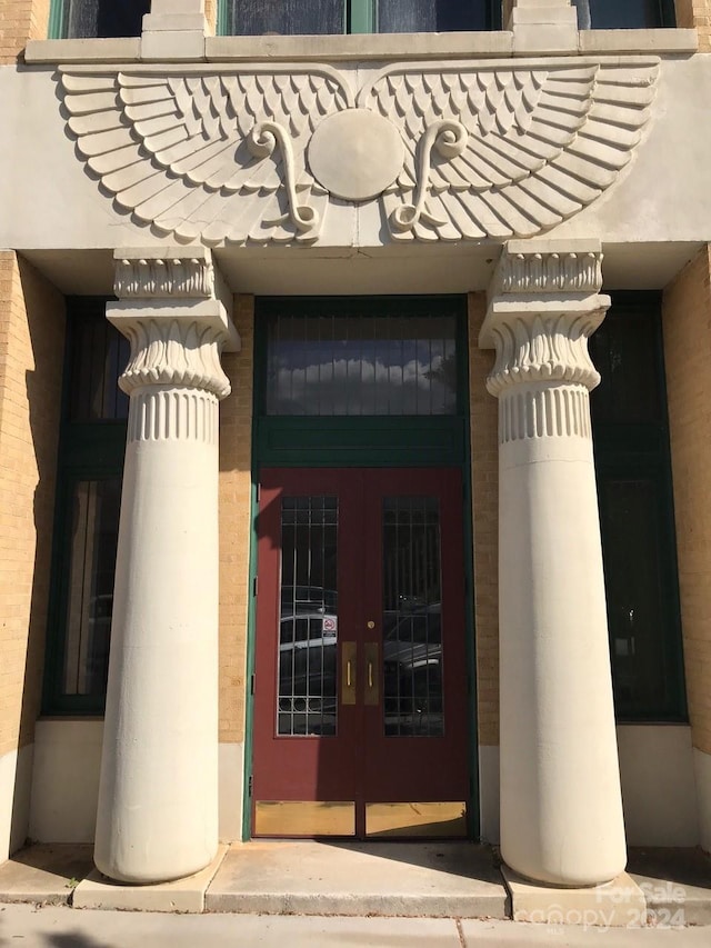 view of exterior entry with french doors