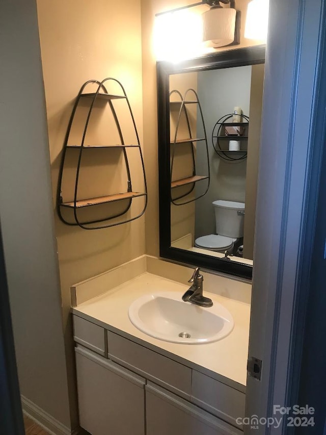 bathroom with vanity and toilet