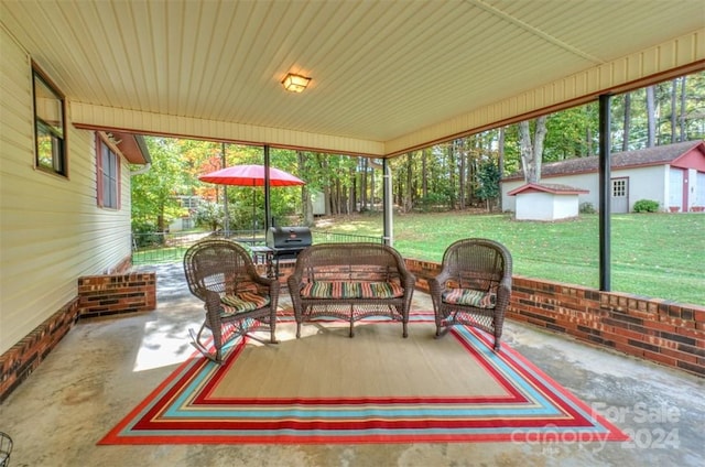 view of sunroom