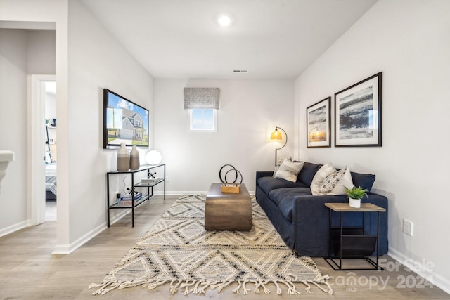 living room featuring light hardwood / wood-style floors