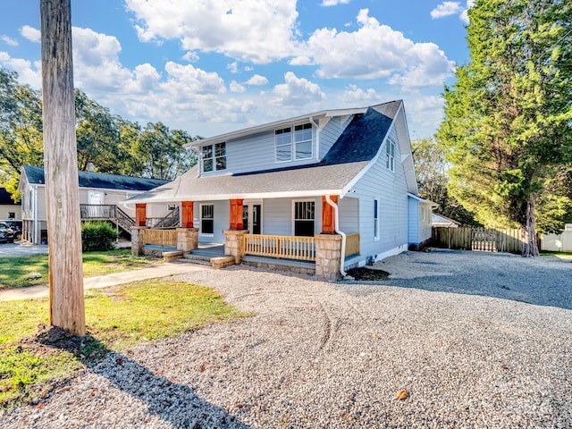 view of front property with a porch