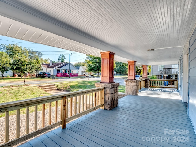 deck with a porch