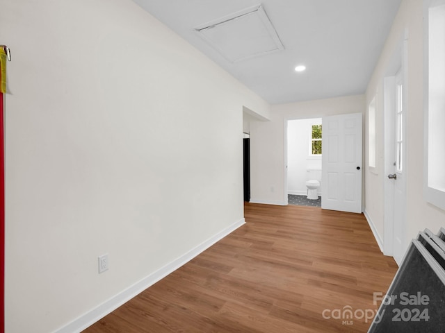 hall featuring hardwood / wood-style flooring