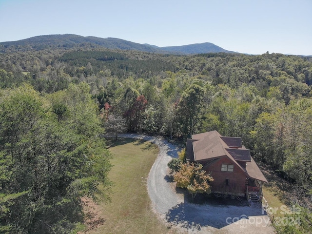 drone / aerial view with a mountain view