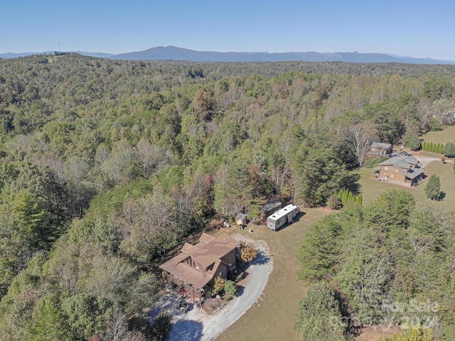 aerial view featuring a mountain view