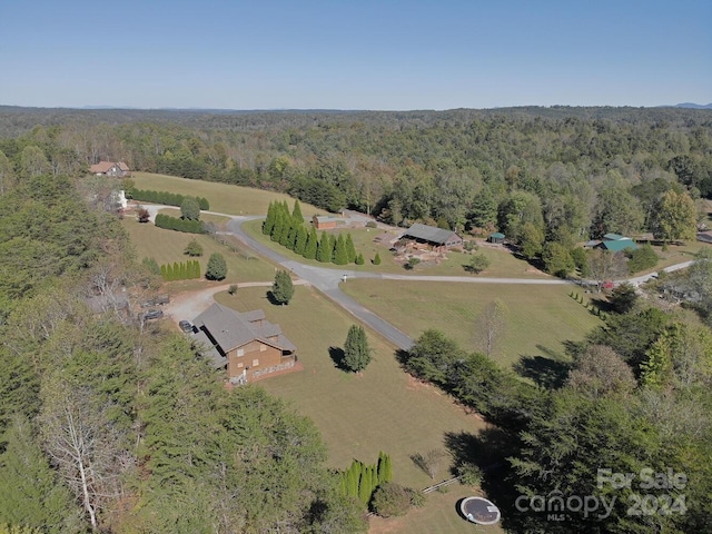 aerial view with a rural view