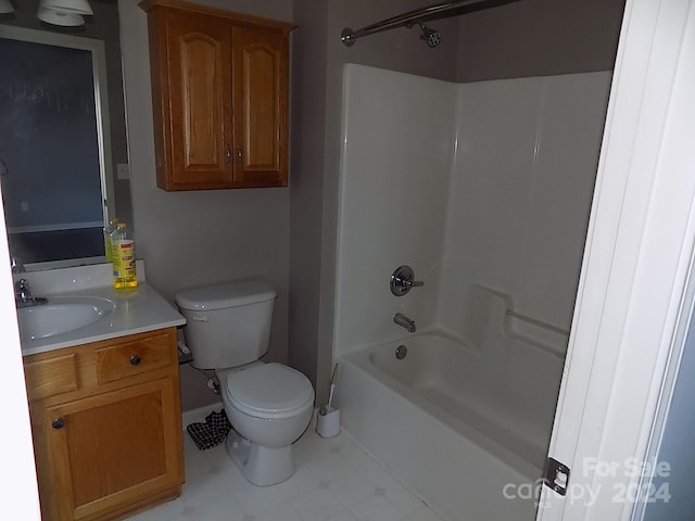 full bathroom with vanity, toilet, and shower / bath combination