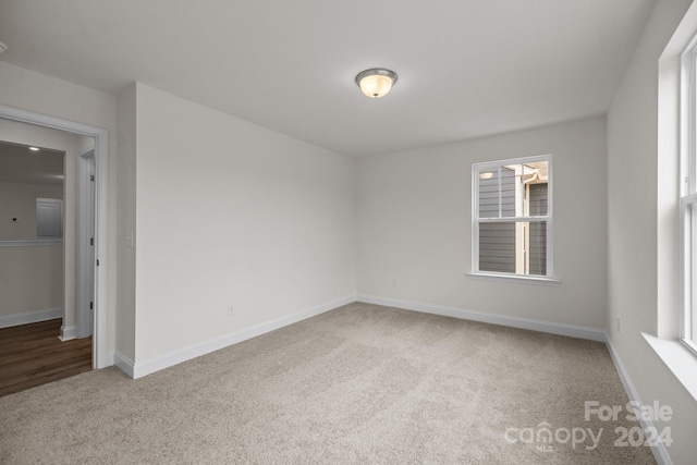 spare room with carpet and plenty of natural light