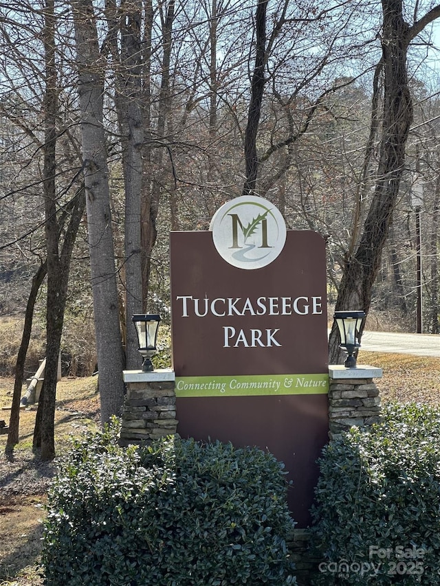 view of community sign