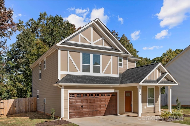 view of front of home with a garage