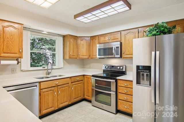 kitchen with sink and stainless steel appliances