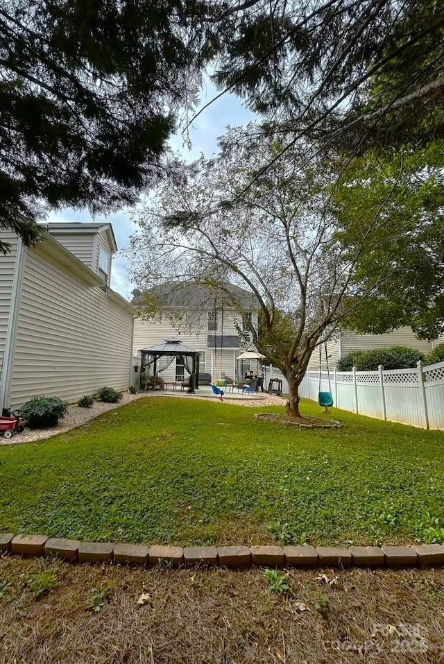 view of yard with a gazebo