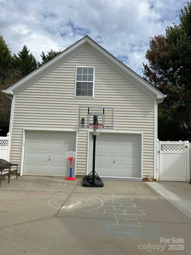 view of garage