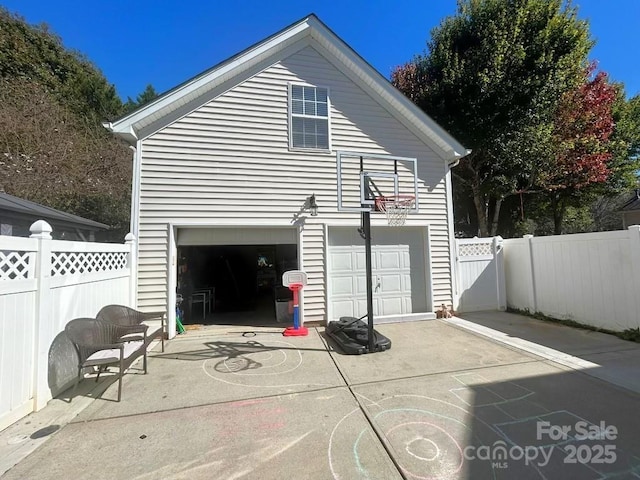 view of garage