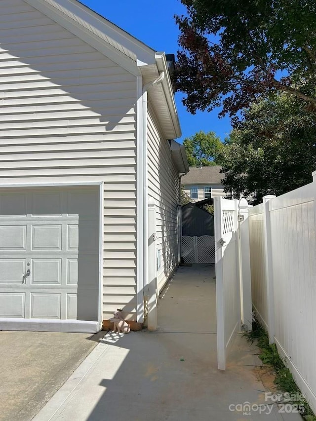 view of home's exterior featuring a garage