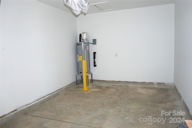 garage with water heater