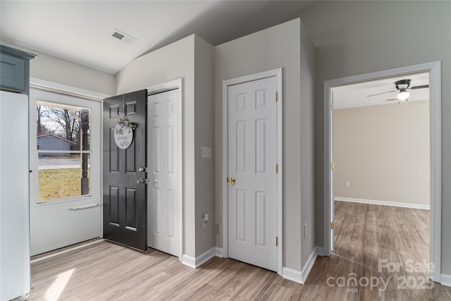 foyer featuring light hardwood / wood-style floors