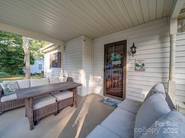 view of patio with an outdoor hangout area