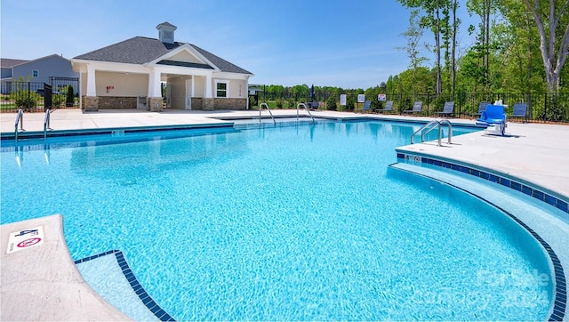 view of pool featuring a patio area