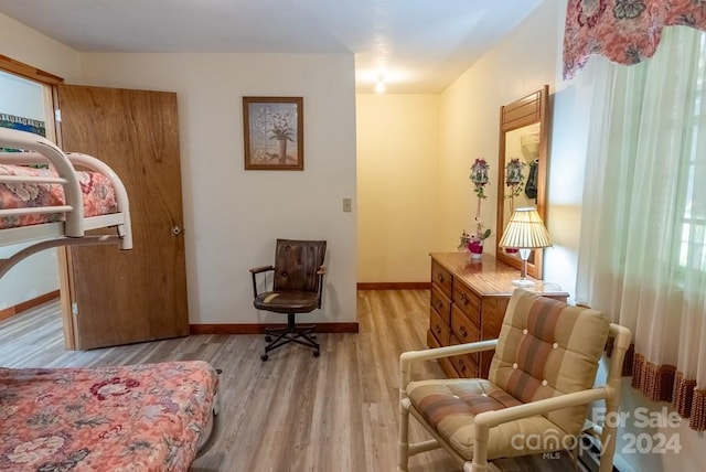 sitting room featuring light wood-type flooring