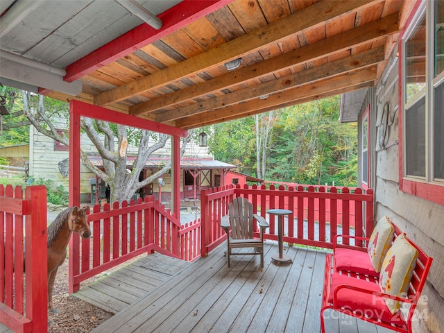 view of wooden terrace