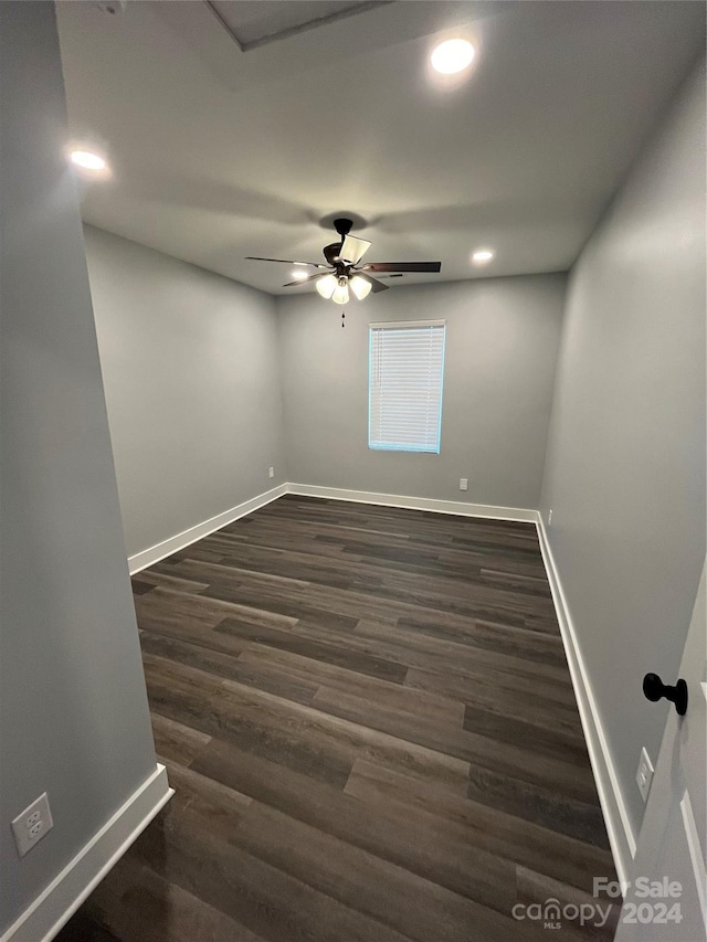 560 2nd St, Chester, SC 29706 - empty room featuring baseboards, recessed lighting, and dark wood finished floors