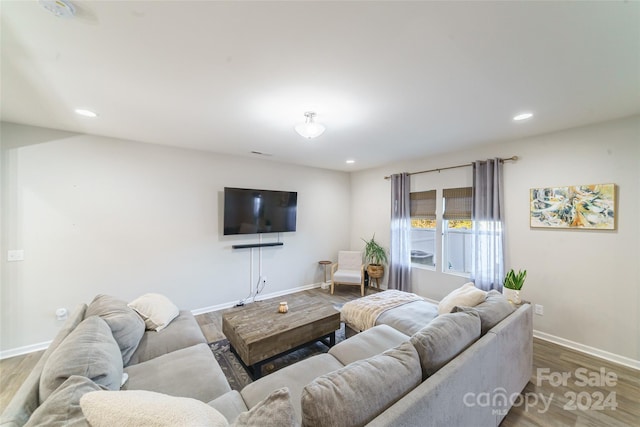 living room featuring hardwood / wood-style flooring