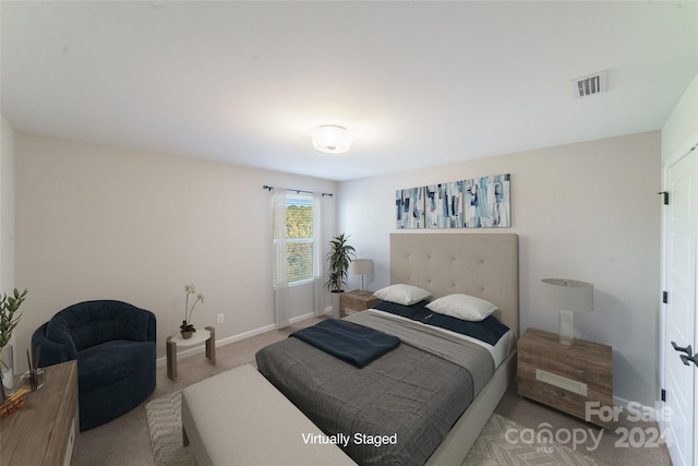 view of carpeted bedroom