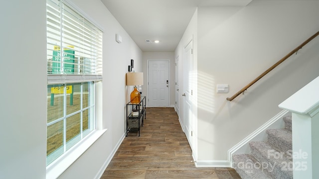 hall featuring hardwood / wood-style flooring