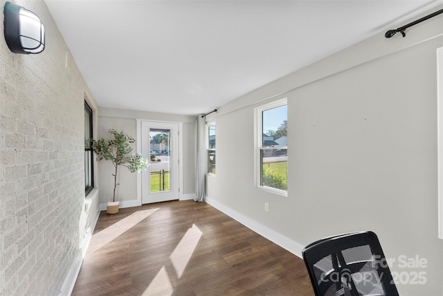 entrance foyer featuring dark wood-type flooring