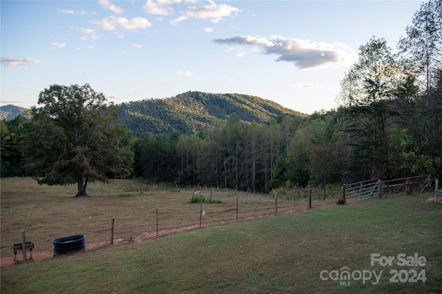 view of mountain feature featuring a rural view